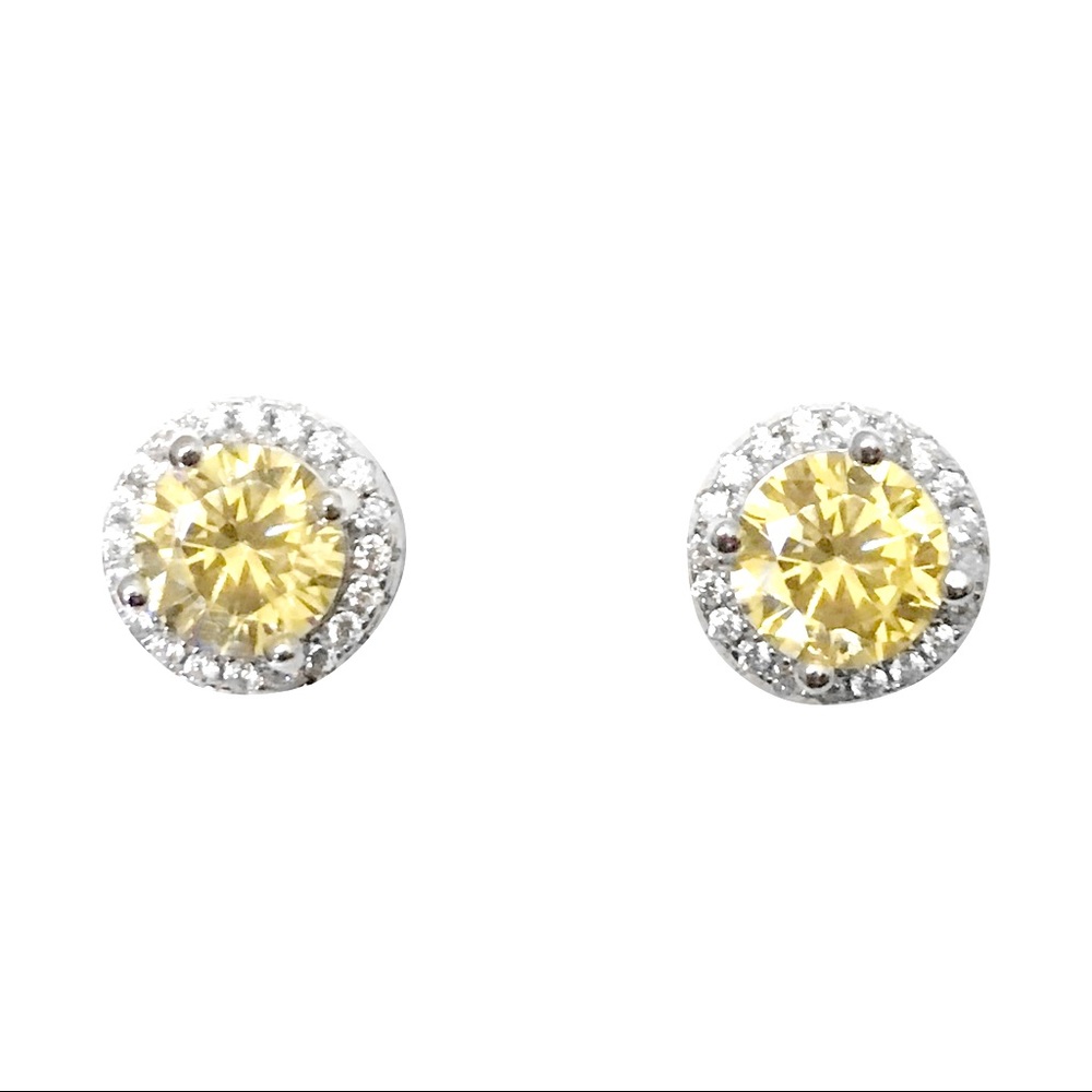 Sterling silver halo earrings